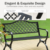 PHI VILLA 50" Garden Metal for Outdoors Weatherproof 2-Person Steel Furniture for Garden, Patio, Porch, Black - Photo 3
