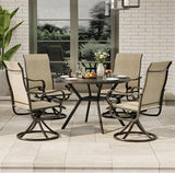 Patio Swivel Chairs Set of 4, Outdoor Dining Chairs with High Back - Photo 2