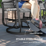 Outsunny Patio Glider Chair Set of 2, Wicker Rattan Outdoor Swivel Chair with Steel Frame, High Back, Armrests - Photo 6