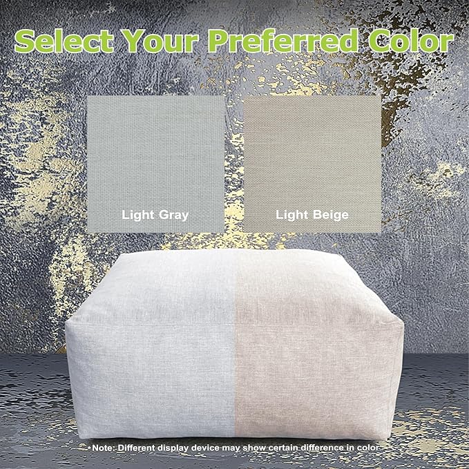 Dineli Modern Ottoman Chair Coffee Table Outdoor Furniture Patio Couch Side Table Creating a Unique Patio Garden Modular Contemporary Sofa (Light Beige)