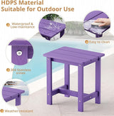 LUE BONA Outdoor Side Table, HDPS Small Outdoor Adirondack Side Tables, Outside End Table for Patio, Porch, Deck, Pool - Photo 6