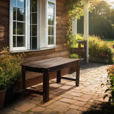 VINGLI Outdoor Wood Bench, 40" Outdoor Bench Patio Wooden Bench Garden Bench Outdoor Backless Bench for Deck Patio - Photo 7