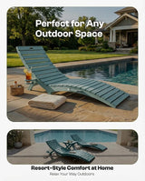 Pre-Assembled Folding in-Pool Lounge Chair, HDPE Outdoor Chaise Lounge with Cup Holder, Pool Lounge Chair for Poolside - Photo 5