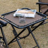 Outsunny Zero Gravity Chair Set with Side Table, Folding Reclining Chair with Cupholders & Pillows - Photo 8