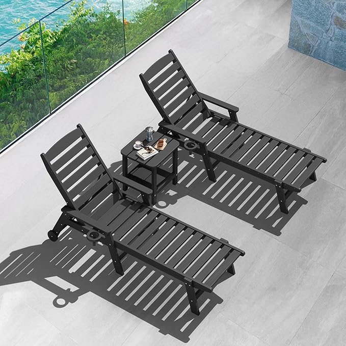 SERWALL Adirondack Table Set of 6, Outdoor Side Table- Gray - Photo 6
