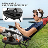 Athena Collection Zero Gravity Chair, Outdoor Lounge Chair with Adjustable Pillow and Cup Holder - Photo 5