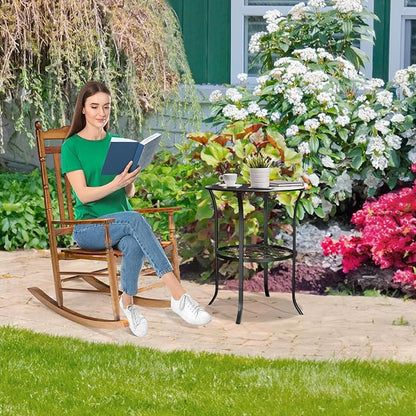 VINGLI Wooden Rocking Chair Outdoor, Patio Rockers with High Back, Support 450 LBS Rocking Chairs, for Porch, Patio, Balcony, Garden, Yard (Oak, 1 PC)
