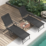 Giantex Lounge Chair Outdoor Set of 2 - Tanning Chair with 6 Adjustable Backrest, 2-Level Footrest - Photo 8