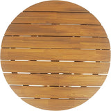 Merax Patio Outdoor Acacia Wood Round Coffee Table for Backyard, Lawn, Balcony, Teak Finish - Photo 4