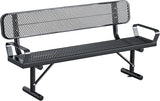 Heavy-Duty Park Bench for Outside - Black Coated Outdoor Furniture Steel Bench - Photo 1