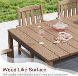 Stoog 63" All-Weather Patio Dining Table, HIPS Waterproof Tabletop with Cross-Braced Aluminum Frame & Umbrella Hole - Photo 7