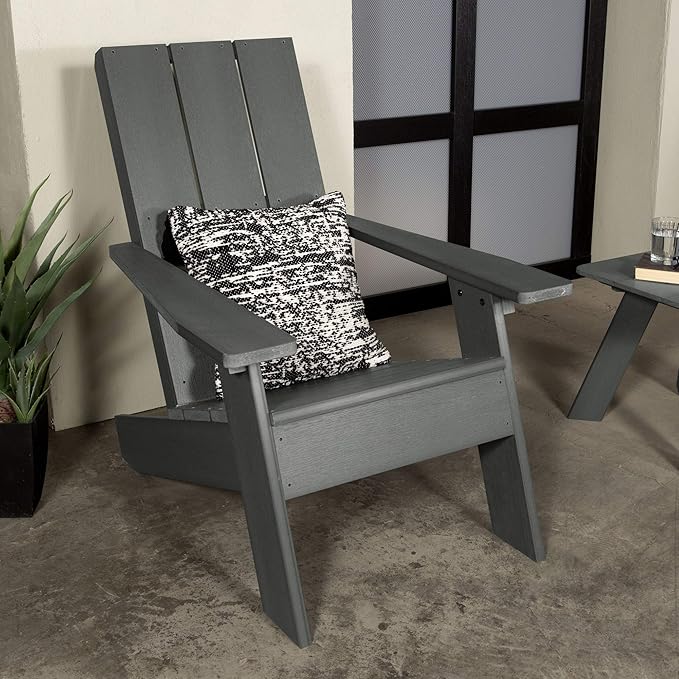 Highwood Italica Modern Adirondack 3pc Set, Coastal Teak