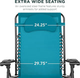 Best Choice Products Oversized Zero Gravity Chair, Folding Outdoor Patio Lounge Recliner w/Cup Holder Accessory Tray - Photo 3