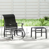 Outsunny Outdoor Glider Chair with Ottoman, Patio Glider Set with 24.4" High Back, 22" Wide Seat - Photo 3