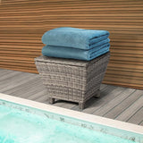 Outdoor PE Wicker Side Table with Storage – 13 Gallon Patio Storage Bin, All-Weather Rattan Coffee Table for Garden - Photo 2