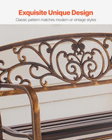 VEVOR Outdoor Bench, 50 inch, Carbon Steel Metal Frame with Cast Iron Backrest and Round Edge Armrests - Photo 6