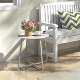 HollyHOME Round Metal Side Table, Rust-Resistant Patio Small Plant Stand - Photo 5