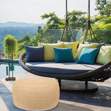 Woven Inflatable Ottoman, Fade-Resistant D31”x H14” Outdoor Indoor Pouf Patio Footrest Stool with Portable Handle - Photo 6