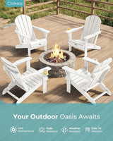 Ciokea Folding Adirondack Chair Wood Texture, Patio Adirondack Chair Weather Resistant - Photo 3
