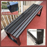 Pure Wrought Iron Metal Garden Bench with Reserved Fixing Holes, Backless Outdoor Bench, 2-3 Person Seat - Photo 5
