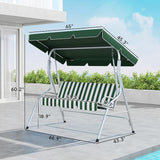 Outsunny 3-Person Porch Swing with Canopy, Patio Swing Chair, Outdoor Canopy Swing Bench with Adjustable Shade - Photo 7