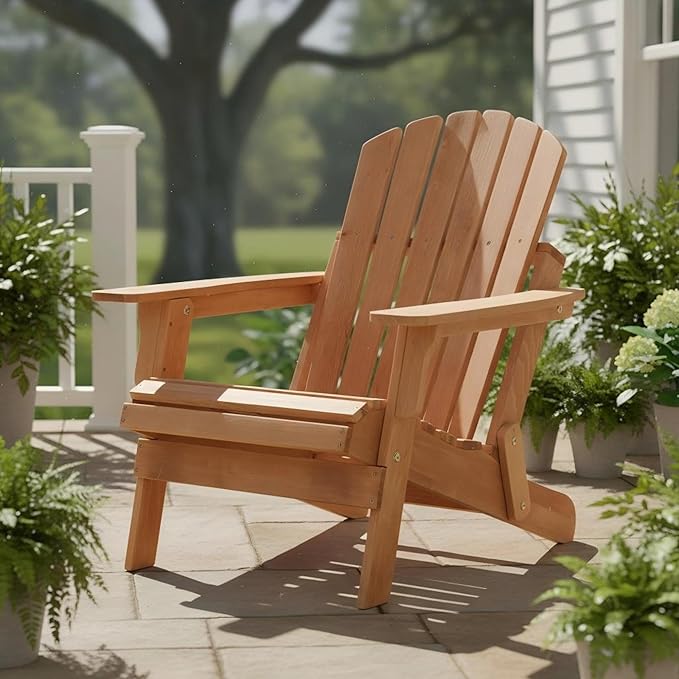 Oversize Folding Outdoor Adirondack Chair with Pre-Assembled Components for Ultimate Relaxation and Easy Storage Solutions