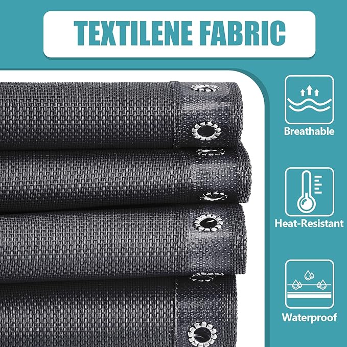 Queekay 2 Pcs Gravity Chair Replacement Fabric with 8 Bungee Cord Lounge Chair Cloth Mesh Patio Chair Repair Kit for Patio Recliner Outdoor Lawn Pool Beach Sling Chair(Black, 63" x 17")