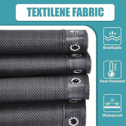 Queekay 2 Pcs Gravity Chair Replacement Fabric with 8 Bungee Cord Lounge Chair Cloth Mesh Patio Chair Repair Kit for Patio Recliner Outdoor Lawn Pool Beach Sling Chair(Black, 63" x 17")