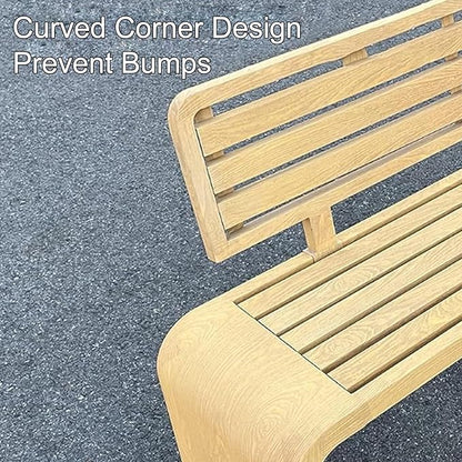 Metal Garden Benches for Outdoors, Multiperson Outdoor Benches Weatherproof, Slatted Design with Backrest for Garden, Balcony, Porch, Park(Brown,180x40x80 cm/71x16x31 in)