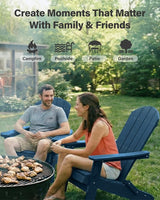 YEFU Adirondack Chair, Oversized Plastic Adirondack Chair Folding Outdoor Chairs with Cup Holder - Photo 9