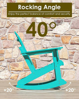 GREENVINES Adirondack Rocking Chair | HDPE Plastic | Porch Rocker | Chair for Outdoor Patio Deck | All Weather | Aqua - Photo 5