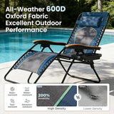PHI VILLA XXL Oversized Padded Zero Gravity Chair Set of 2, Foldable Patio Recliner - Photo 6