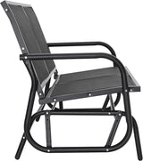 NUU GARDEN 2 Seats Outdoor Glider Bench Patio Glider Swing Chair with Powder Coated Steel Frame and Breathable Seat - Photo 7