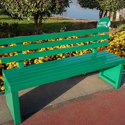 Outdoor Benches Outdoor Metal Garden Bench Patio Bench for Outside Park Picnic Yard Front Porch Backyard Weatherproof with Backrest(Green,100cm/39in)