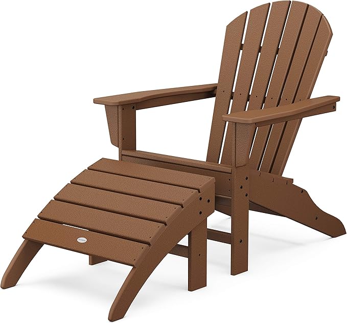 POLYWOOD South Beach 2-Piece Adirondack Chair Set with Ottoman