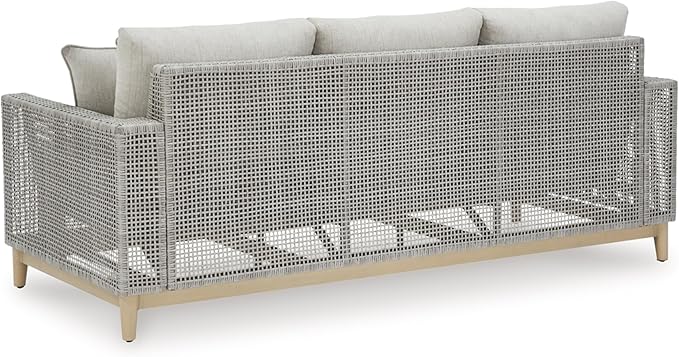 Signature Design by Ashley Seton Creek Cottage Nuvella Weather Resistant Fabric Outdoor Sofa with Cushion and 4 Throw - Photo 8