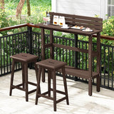 Tangkula Outdoor Bar Table, 48 Inch Patio Pub Height Table with Storage Shelf & Adjustable Foot Pads - Photo 4