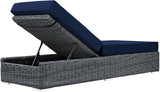 Modway Summon Wicker Rattan Aluminum Outdoor Patio Poolside Chaise Lounge Chair with Sunbrella® Fabric Cushions in - Photo 5