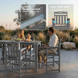 Ciokea 3 Pcs Outdoor Bar Height Table Set, 60" Extra Long Rectangle High Top Table and 2 Oversized Adirondack Chairs Set - Photo 4