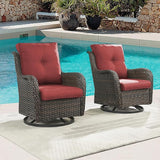 Rilyson Patio Chairs Rocking Swivel Chiar - 3 Piece Outdoor Wicker Patio Bistro Set Rattan Rocker Glider Chairs with - Photo 7