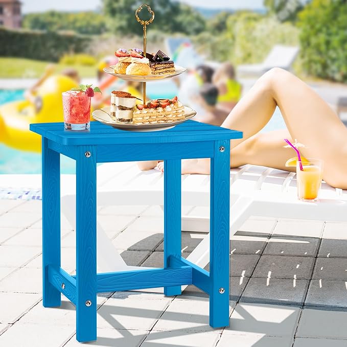 Y&M Outdoor Side Table, HIPS Adirondack Small Single Table, Waterproof Square Outside Table - Photo 5