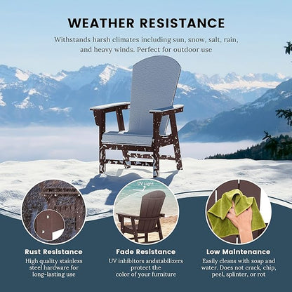 WO WESTIN OUTDOOR HDPE Laguna Adirondack Casual Patio Dining Chair,Dark Brown