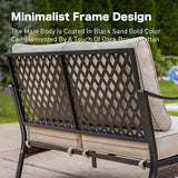 Metal Patio Furniture Loveseat with 5.75" Extra Thick Waterproof Cushion - Photo 6