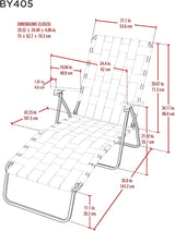 Camp & GO 4-Position Folding Web Lawn Chair Outdoor Lounger, Blue/White undefined/White - Photo 6
