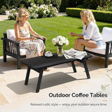 VINGLI Outdoor Folding Coffee Table, Natural Poplar Wood Patio Coffee Table, No Assembly Required, Ideal for Balcony - Photo 2
