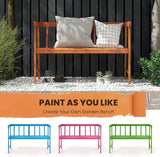 Tangkula Outdoor Eucalyptus Wood Bench, 2-Person Garden Bench with Backrest and Armrests - Photo 7