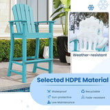 ORALNER Tall Adirondack Chairs, Set of 2 Outdoor High Back Balcony Chair - Photo 4