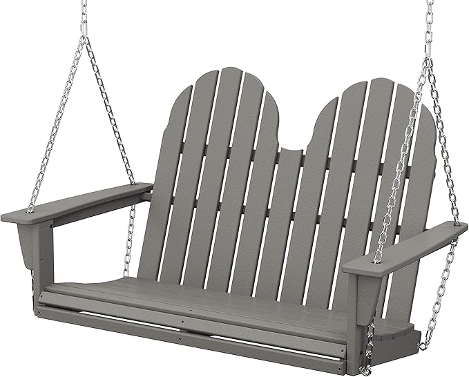 POLYWOOD Vineyard 4-Foot Porch Swing, Heavy Duty HDPE Outdoor Hanging Swing with Chains - Photo 1