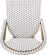 Christopher Knight Home Philomena Outdoor French Bistro Chair (Set of 4), Gray + White + Bamboo Print Finish - Photo 7