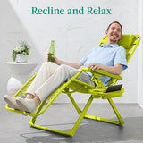 Best Choice Products Adjustable Zero Gravity Chair, Monochromatic Color Folding Patio Recliner w/Side Tray - Photo 4